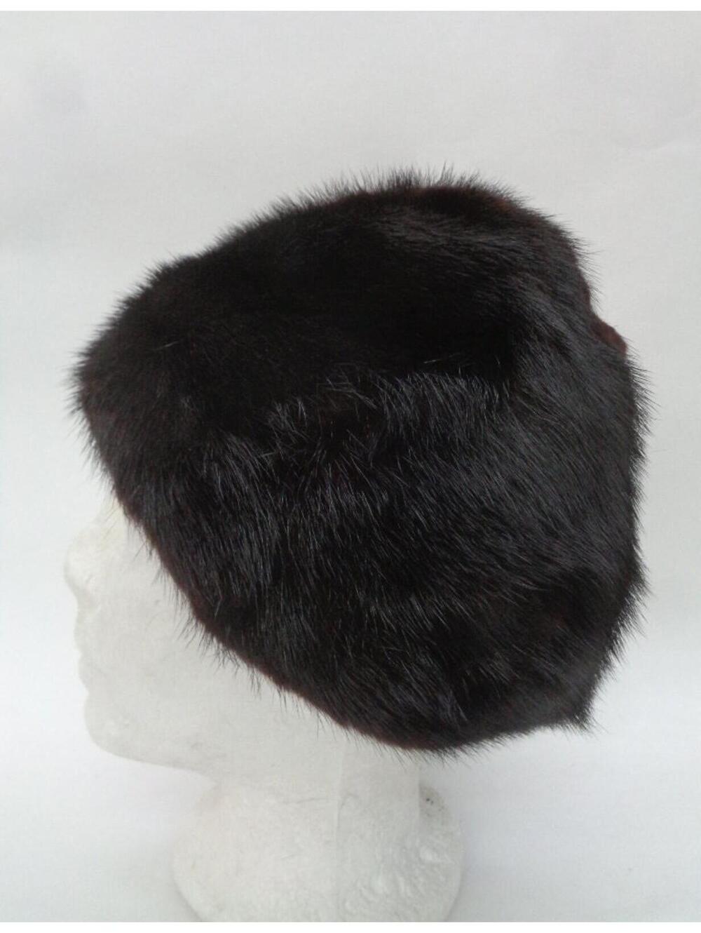 Scrap Canadian Dark Ranch Mink Fur Hat Cap Women Woman - Picture 4 of 5